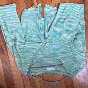 American Eagle Outfitters Green and Blue Knit Top